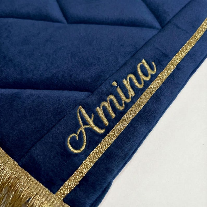 Luxury Navy Blue Prayer Mat