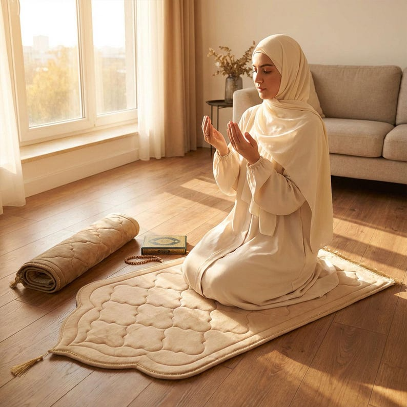 Luxury Beige Prayer Mat