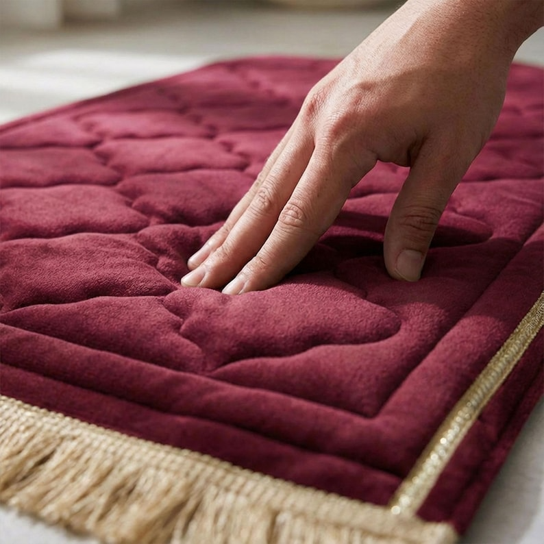 Luxury Maroon Prayer Mat